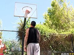 Kendra is a formidable player, making her best on the basketball field. Her body looks wonderful and fit. The slutty bitch tries to weaken her opponent's attention by showing off her nice tits, but she loses the game. Watch her sucking cock and balls from on knees position!