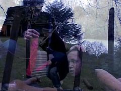 If you are into hardcore outdoor BDSM make sure you don't miss this horny brunette teen. Watch as is getting all tied up by her horny master on this cold day.