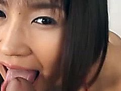 Japanese cum loving babe sucking cock till climax pov style