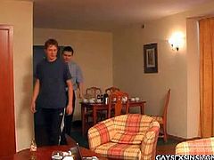 Dominating stud in suit loves it kinky. Watch this mean master as humiliates his slave and asks him to pull down his pants and stick his ass out, so that he could start slapping his ass till it's red and bruised.