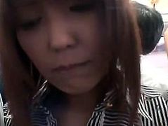 CUTE ASIAN MILF GETS HARRASED IN THE BUS & FUCKED