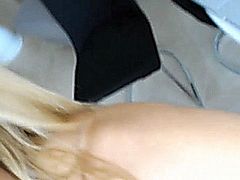 This hot blonde girlfriend shows how she enjoys sucking her boyfriends big hard dick, licking it whole and devouring it really good before she slides it inside her tight pussy and rides him hard