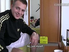 Czech Hunter brings you a hell of a free porn video where you can see how this gay hunk gives his friend an amazing pov handjob while assuming very naughty positions.