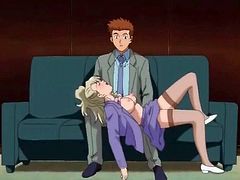 Anime coworkers suck cock and have lusty sex
