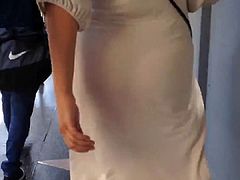 Perfect see-thru white dress