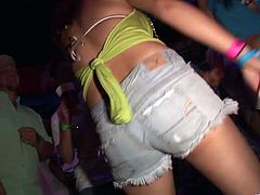 Amateur pornstars in mini skirt go wild at raunchy club party
