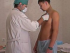 Young boy get played by doctor. Russian
