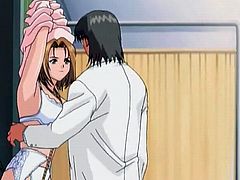 Hentai nurse forced to strip by a doctor