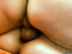 Blonde gets mouth stuffed by hot guy