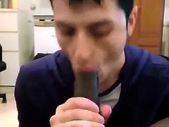 dude enjoys sucking a big black cock