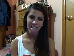 Hot Girl with Amazing Tongue Talent