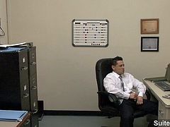 Horny gay workers fucking in the office