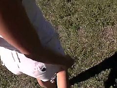 Outdoor POV fuck with teen brunette Scarlett