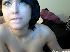 Horny amateur cutie films self while masturbating for her horny boyfriend online