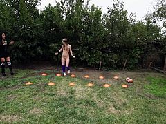 If you enjoy reality shows, don't miss this videos, where two attractive ladies are invited to participate in a public game, that besides the usual challenges also involves getting undressed. The blonde and the curly brown-haired sluts agree to get nude in front of the camera. Click to watch, who wins the money!