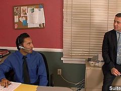 Amazing gay fucking butts in the office