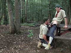 It's time for these fucking little twinks to prove their manhood, so they get an assignment from their team leader. They start their journey into the woods, encounter a snake, show that they are man enough, to deal with such danger and then take a break, to deal with a good old fashioned fuck in the woods.