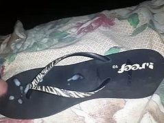 cum on platform reef flip flop sandal