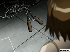 Tied up hentai girl gets fucked