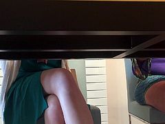 upskirt under table