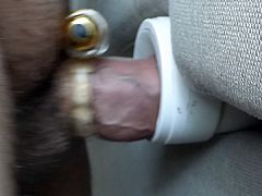 Fake pussy fucked with cock ring