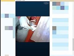 a man is masturbating on Skype