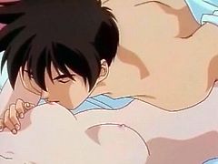 Cute anime couple explores hot lovemaking