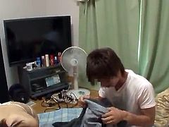 Thai nymph in underwear Gives A Titjob And A kiss
