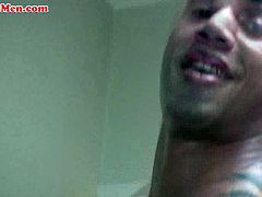 Hot latin papi with a nice thick uncut cock strokes his thick meat and shoots a warm load on himself.See how this tattooed straight stud grabs his cock on the camera for jerking off nicely.