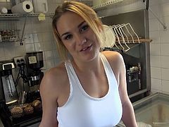 If you are an adept of sexy games, click to see a reality show, where hot ladies get undressed, or even agree to let themselves banged hard in exchange for money. The blonde slut challenged in this video has small tits and looks a little shy at first... But wait to see what happens after she spreads legs.