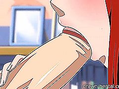 Fairy Tail XXX parody - Erza gives a dream blowjob
