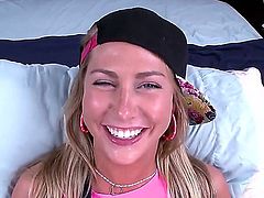 Carter Cruise is a real school girl slut whose spread pussy is going to take one thick and hard chubbie and get torn the fuck up from ramming too hard.