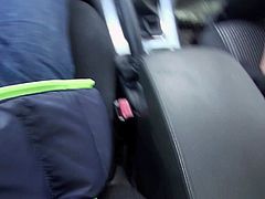 Babyfaced blonde Chloe Lacourt bares her sexy firm boobs and then gives great blow job right in a car. She shows her beautifully trimmed fuckable pussy after cock sucking.