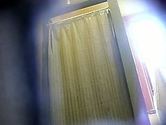 teen with great body having shower