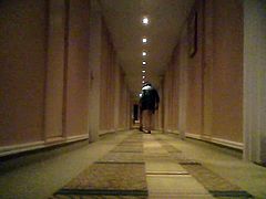 Marietv69 in hotel corridor