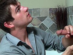 Naughty Johnny arrives just in time, to see his hot brunette lover, coming out of the shower. His presence is welcomed and he has a really kinky intervention, when begins to shave the tattooed stud's cock. Click to watch Aspen, enjoying a pleasant blowjob.