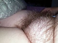 a sneaky feel of her tired hairy pussy mound