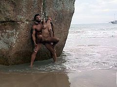 Busty sexy babe Claudia Bella gets her sexy ass and puffy pussy seriously fucked by her horny as hell fuck biddy on the wild beach in Rio They love doing wild things in nature.