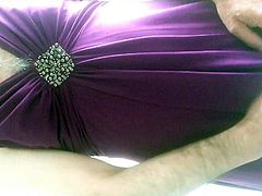 Wanking in my wife's dress