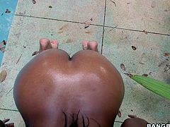 Prepare for fun, because this naughty girl has literally went out to play! Click to watch slutty Arianna, walking naked around the garden outside. After admiring her body from a distance, a horny guy gets closer, to check out her lovely big oiled ass. See her butt rimmed passionately!