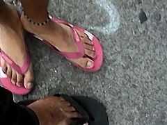 teen feet catch on street