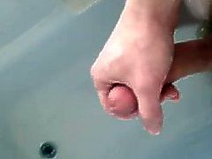 Jacking off and cumming in the shower