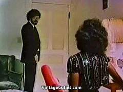 Ebony MILF Masturbates in Front of Man (1970s Vintage)