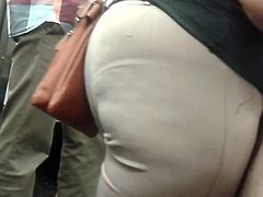 Vpl booty latina in tan pants