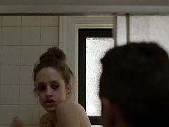 Carly Chaikin takes a shower