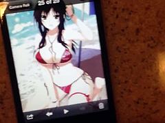 Busty Hentai girl cum tribute