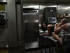 Gianna Nicole fucked in restaurant kitchen