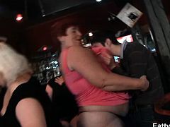 Crazy plump chicks have fun in the bbw bar