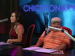 On today's episode Chuy, from Chelsea Handler's show, is a guest on the morning show and he tests the vocabulary skills of these beautiful, topless Playboy models. What a sight to see these sexy chicks completely in the nude and testing their knowledge.