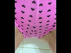 Wife Pisses In Her Pink & Black Panties
